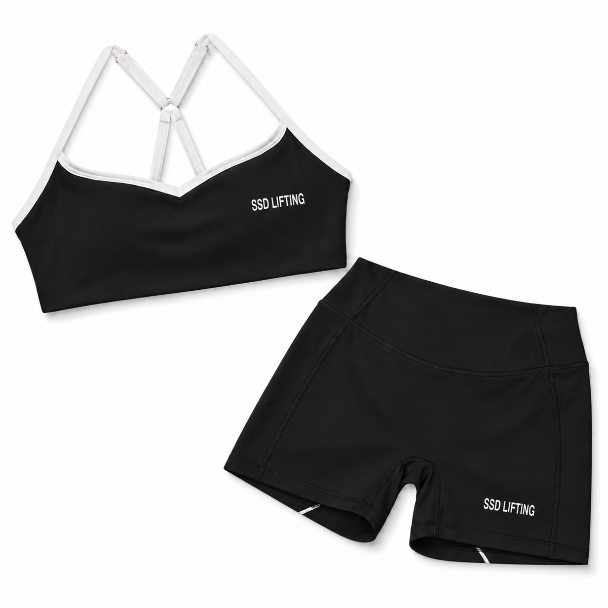 SSD Lifting Women’s Sports Bra & High-Waisted Shorts Set.