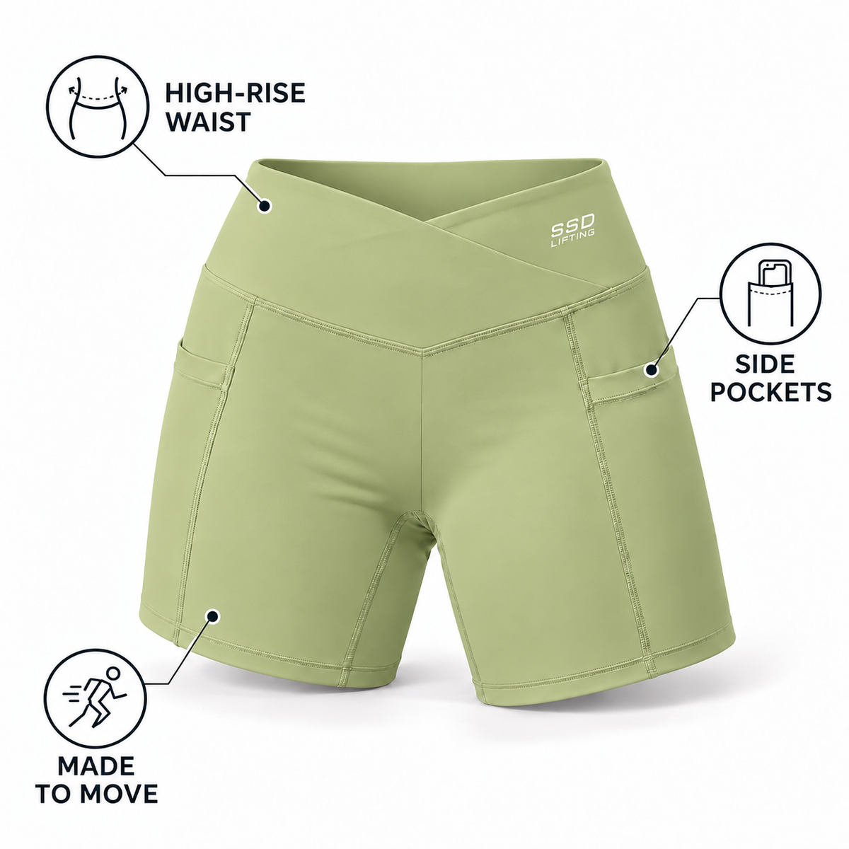 SSD Lifting Women’s High Rise Pocket Shorts
