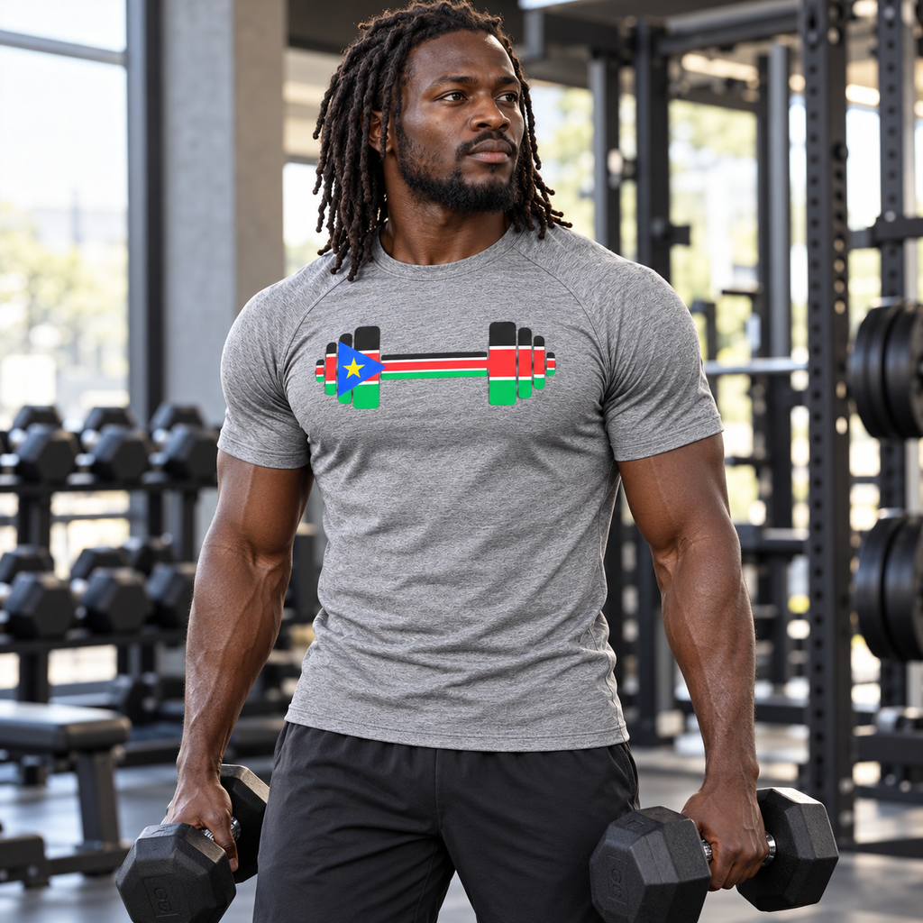 SSD Lifting South Sudan Dumbbell Compression Tee