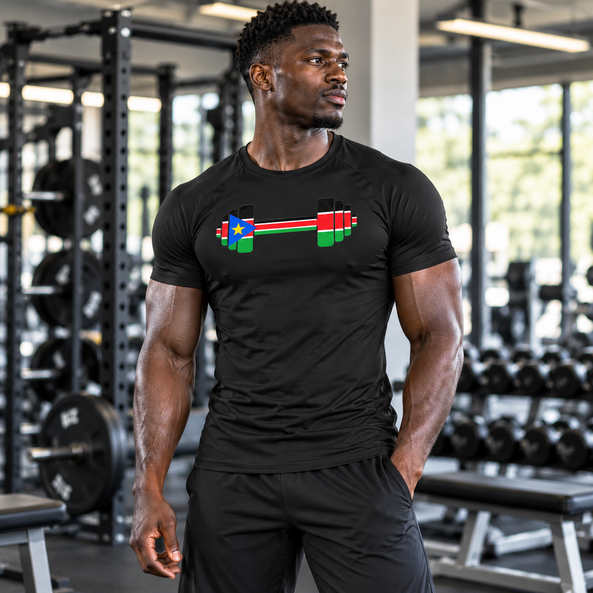 SSD Lifting South Sudan Dumbbell Compression Tee