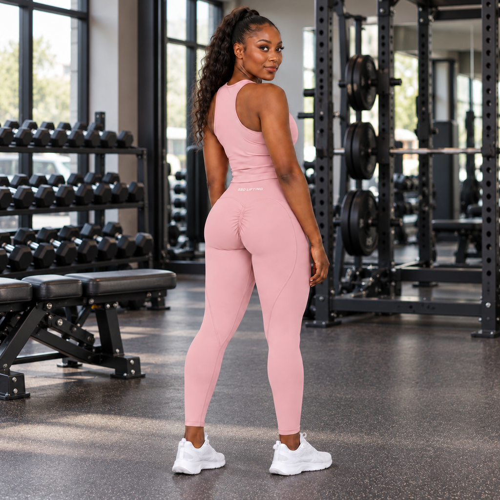 SSD Lifting Women’s 3-Piece Activewear Set – Cropped Jacket, Halter Top & Leggings